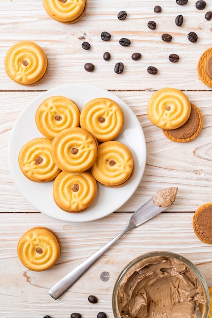 biscoitos com creme de café