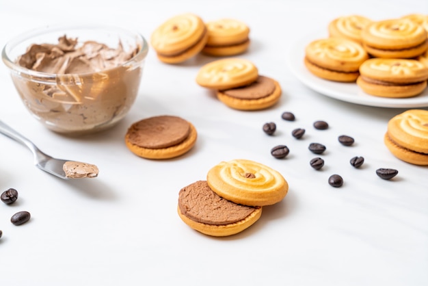 biscoitos com creme de café