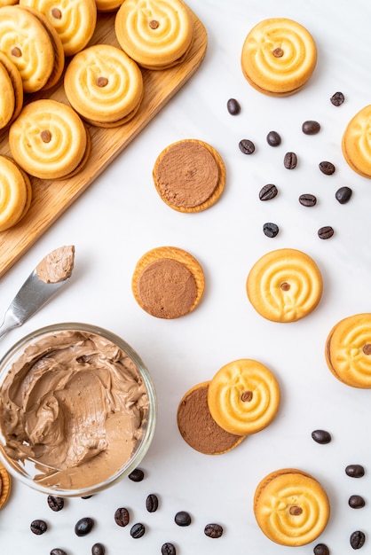 biscoitos com creme de café