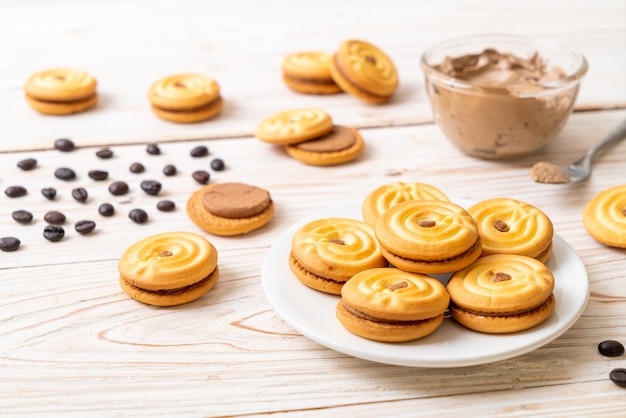 biscoitos com creme de café