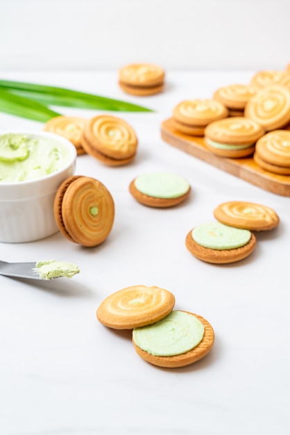 biscoitos com creme pandan