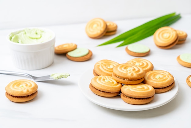 biscoitos com creme pandan