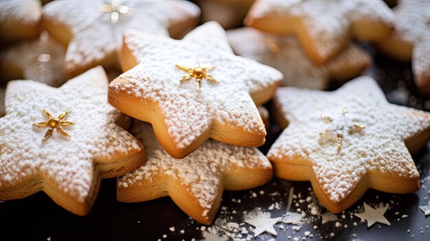 Biscoitos com estrelas frescas