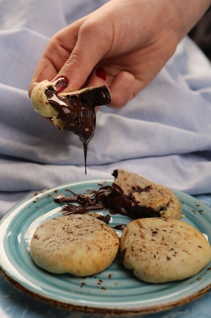 biscoitos com gotas de chocolate