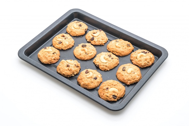 biscoitos com passas e castanhas de caju torradas