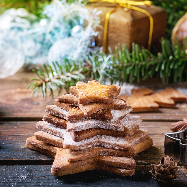 Biscoitos de açúcar em forma de estrela