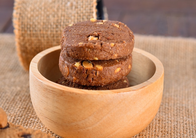 Biscoitos de amendoim de chocolate