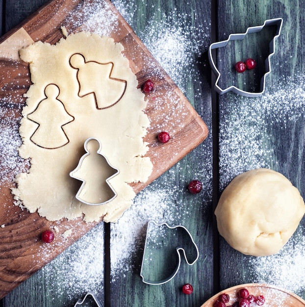 Biscoitos de anjos de natal de massa