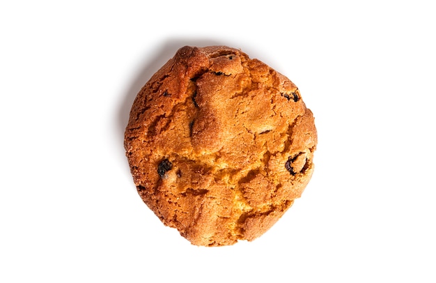 Biscoitos de aveia caseiros isolados no fundo branco. Foto de alta qualidade