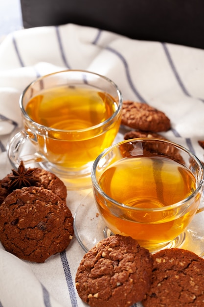 Biscoitos de aveia caseiros para lanche close-up