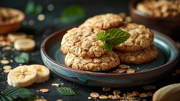 Foto biscoitos de banana recém-cozidos