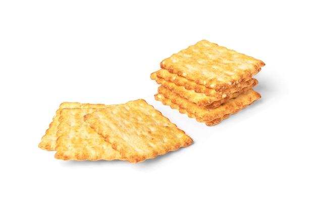 Biscoitos de bolacha isolados no branco