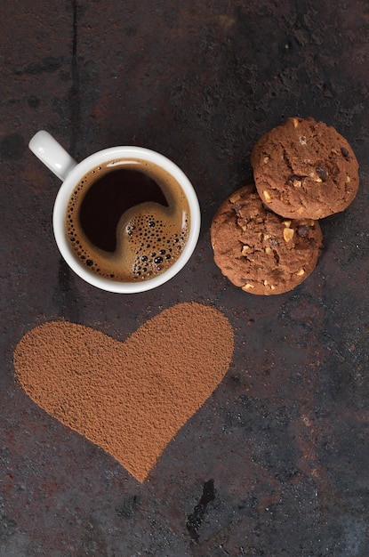 Biscoitos de café e chocolate