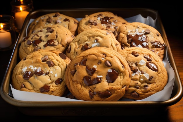 biscoitos de chocolate assados precipitadamente ainda quente e pegajoso ai gerado