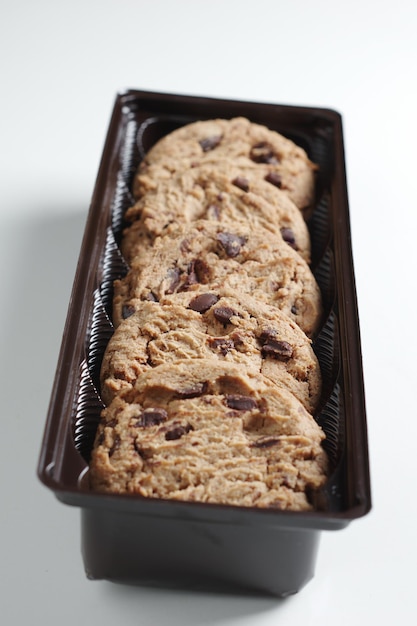 Biscoitos de chocolate na embalagem