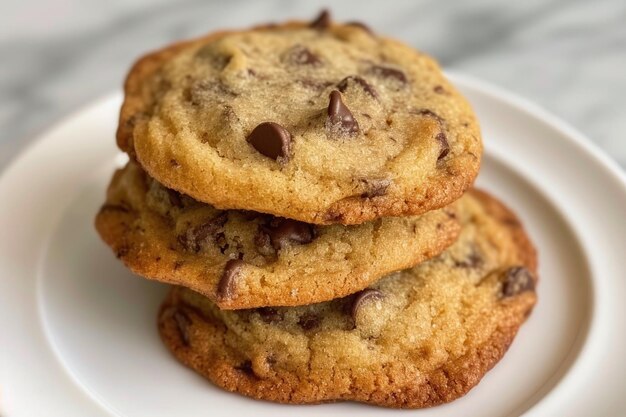 biscoitos de chocolate num prato branco