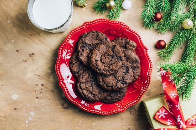 Biscoitos de chocolate para o natal