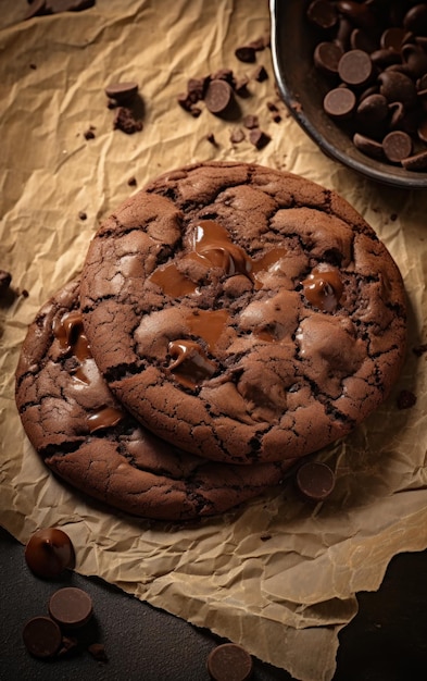 Biscoitos de chocolate.