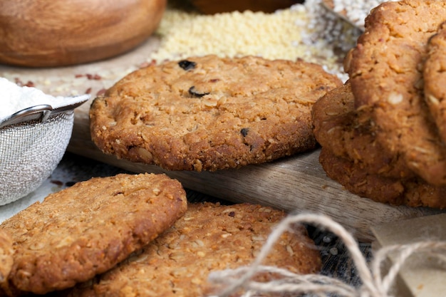 Biscoitos de farinha de trigo com amendoim closeup