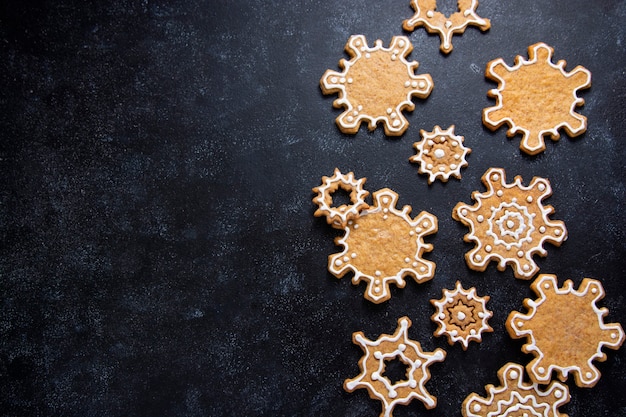 Biscoitos de flocos de neve de natal