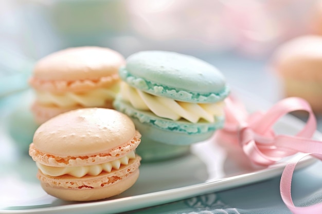 Biscoitos de macarrão em cores pastel