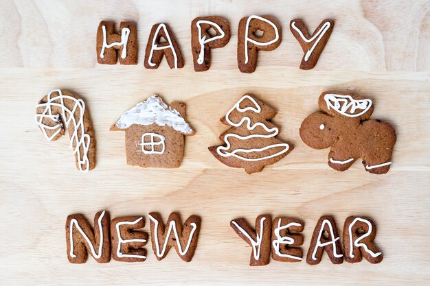 Biscoitos de natal feliz ano novo