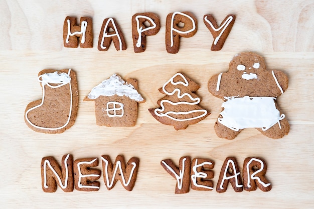 Biscoitos de natal feliz ano novo
