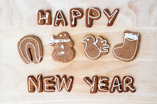 Biscoitos de natal feliz ano novo