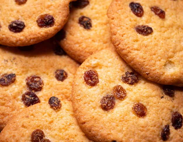 Biscoitos de passas americanos. fechar-se.