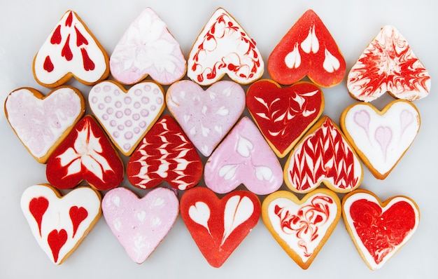 Biscoitos deliciosos em forma de coração