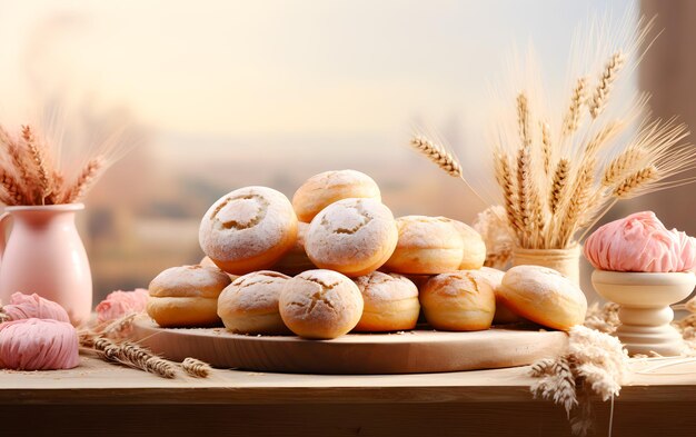 biscoitos doces e biscoitos e creme de biscoitos padaria caseira com sobremesa e comida