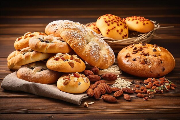 Biscoitos e pão.