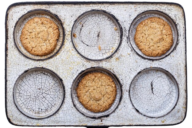 Biscoitos em uma frigideira estilo rústico