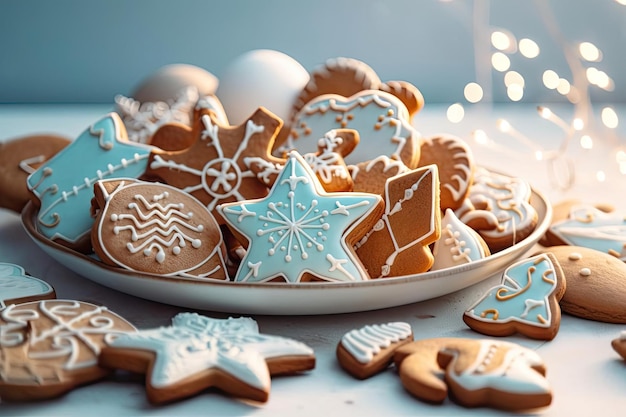 Biscoitos festivos de gengibre doce delícia de feriado