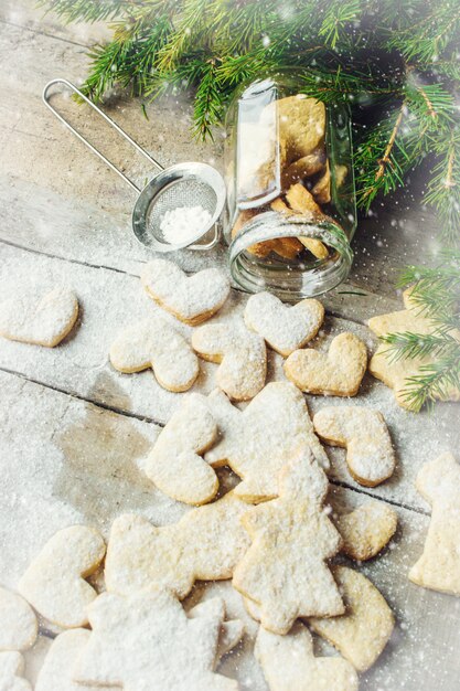 Biscoitos natalinos. foco seletivo. comidas e bebidas.