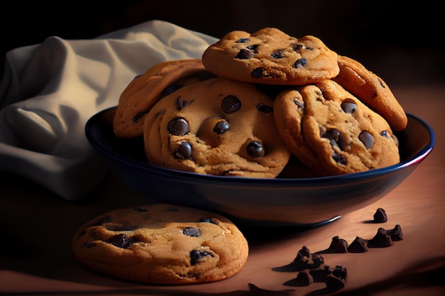 Biscoitos nutritivos com pepitas de chocolate