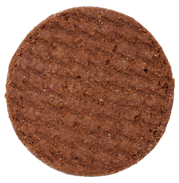 Foto biscoitos redondos de chocolate em fundo branco isolado