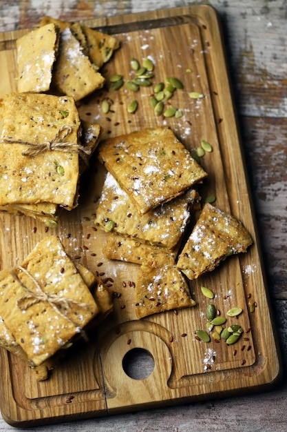 Biscoitos saudáveis com sementes.