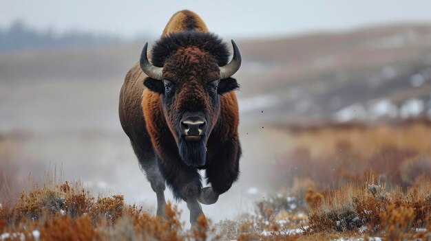 Foto el bisonte corriendo