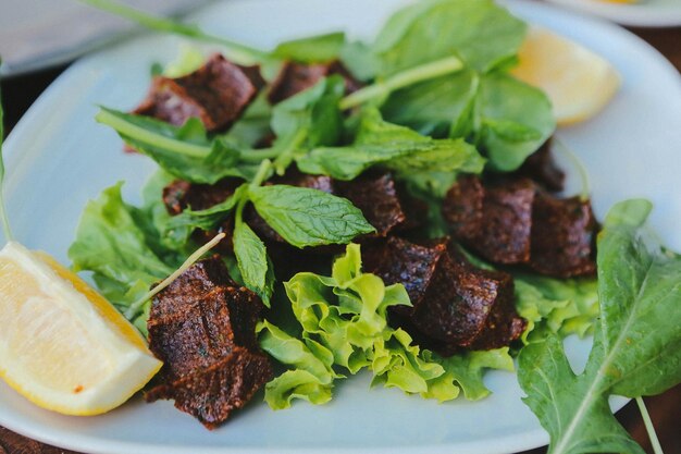 Bistec cigkofte de comida turca a la turca o chee kofta