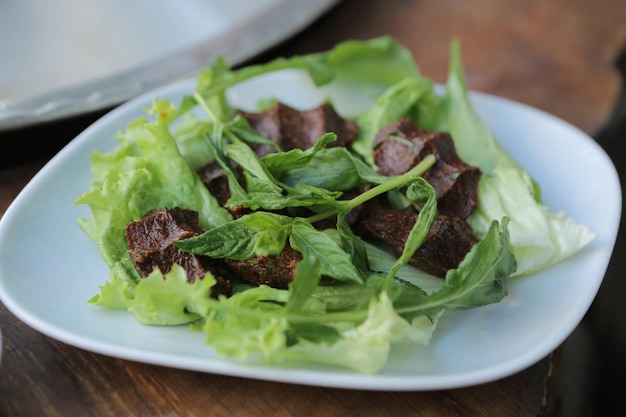 Bistec cigkofte de comida turca a la turca o chee kofta