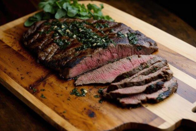 Bistec de flanco marinado y asado a la perfección