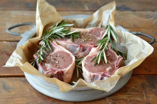 Foto bistec de lomo de cordero o ternero fresco listo para cocinar