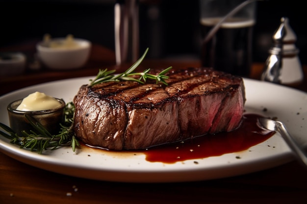 Bistec en un lugar con sazón y bien presentado