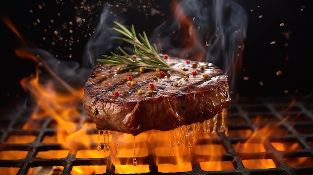 Un bistec a la parrilla con una pizca de chispas