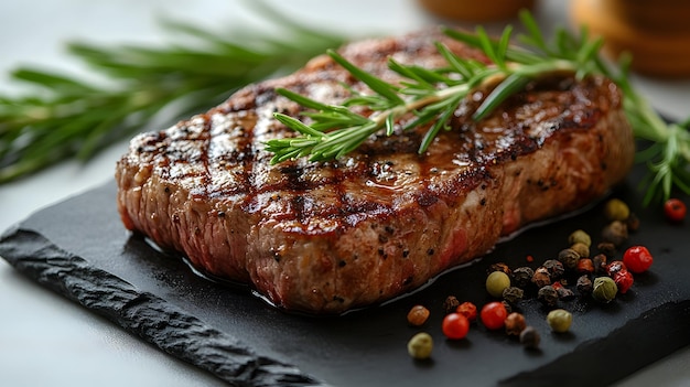 bistec a la parrilla con romero y pimienta negra