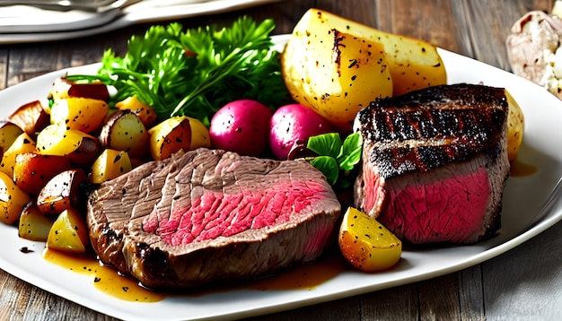 bistec y patatas caseras