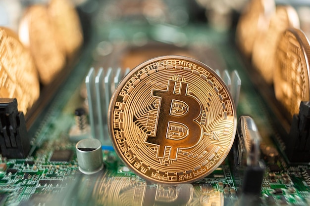 Bitcoin auf einem Technologie-Schaltkreis