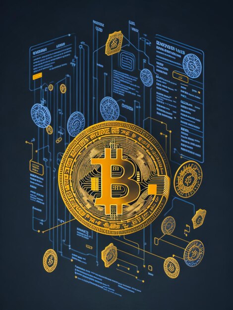 Bitcoin Blockchain Kryptowährung digitale Verschlüsselung Digitale Geldwechsel Technologie globales Netz