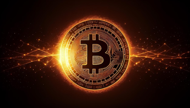 Bitcoin Blockchain Kryptowährung digitaler Geldwechsel Technologiesymbol Generative AIx9xA
